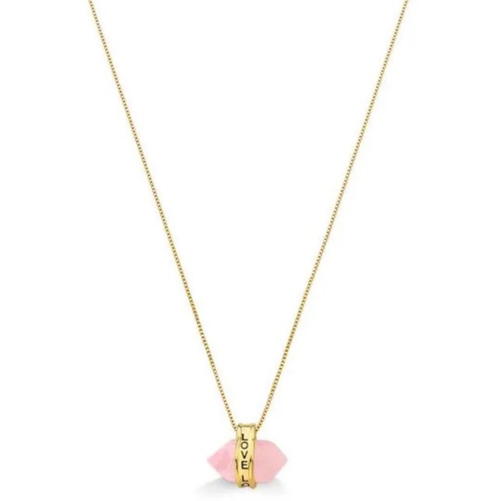 Brand new Maria dolores quartz gold plated necklace real gem stone